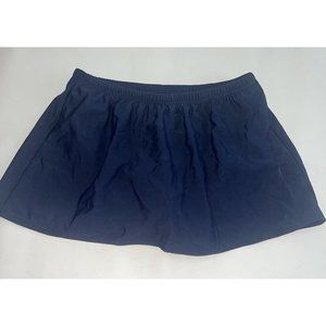 Lands End Womens Swim Skirt Size 14 Navy Blue Swimsuit Bottom Pull On Modest
